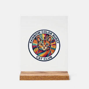 Regenbogen-Farbexplosion Katze Süße Kitty Design - Acrylschild