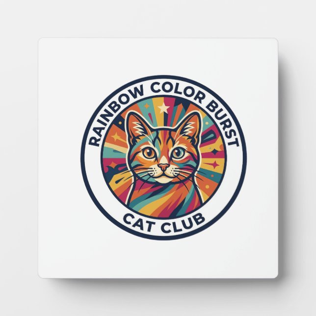 Regenbogen-Farbexplosion Katze Süße Kitty Design - Fotoplatte (Vorderseite)