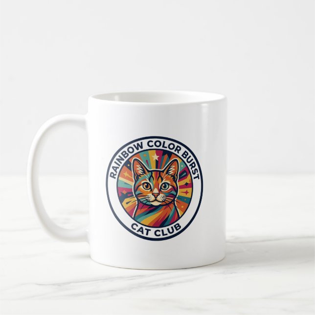 Regenbogen-Farbexplosion Katze Süße Kitty Design - Kaffeetasse (Links)