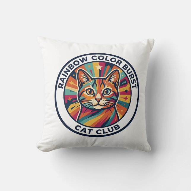 Regenbogen-Farbexplosion Katze Süße Kitty Design - Kissen (Vorderseite)