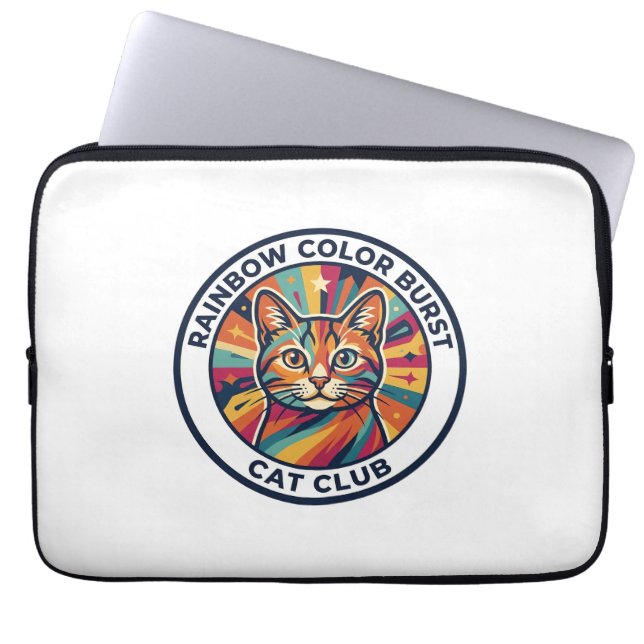 Regenbogen-Farbexplosion Katze Süße Kitty Design - Laptopschutzhülle (Vorderseite)
