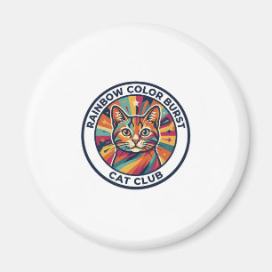 Regenbogen-Farbexplosion Katze Süße Kitty Design - Magnet