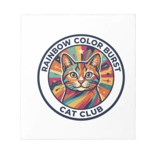 Regenbogen-Farbexplosion Katze Süße Kitty Design - Notizblock