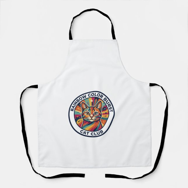Regenbogen-Farbexplosion Katze Süße Kitty Design - Schürze (Vorderseite)