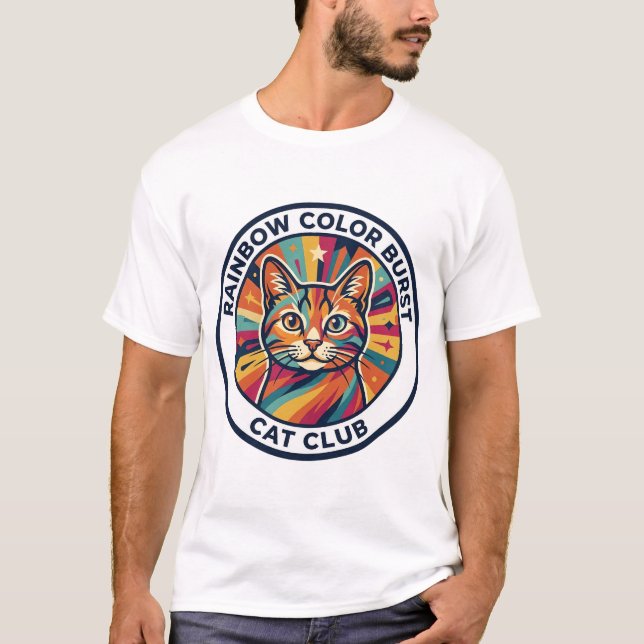 Regenbogen-Farbexplosion Katze Süße Kitty Design - T-Shirt (Vorderseite)