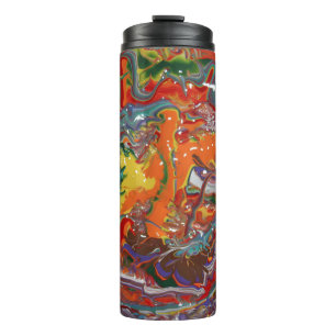 Regenbogen-Farbfliess-Malerei Thermosbecher