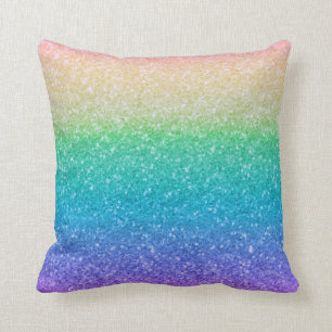 Regenbogen-FarbGlitzer-Schein-Girly bezauberndes Kissen
