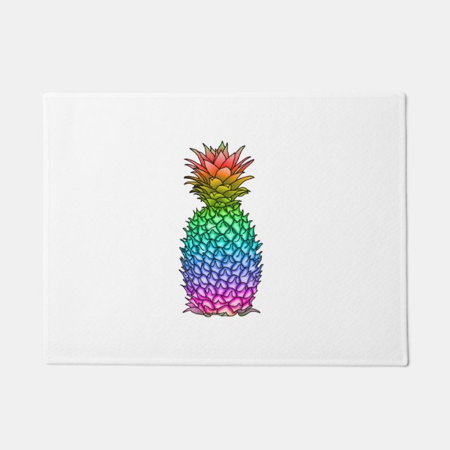 Regenbogen farbige Ananas Fußmatte (Vorderseite)