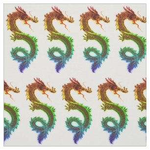 Regenbogen farbige chinesische Drachen Stoff