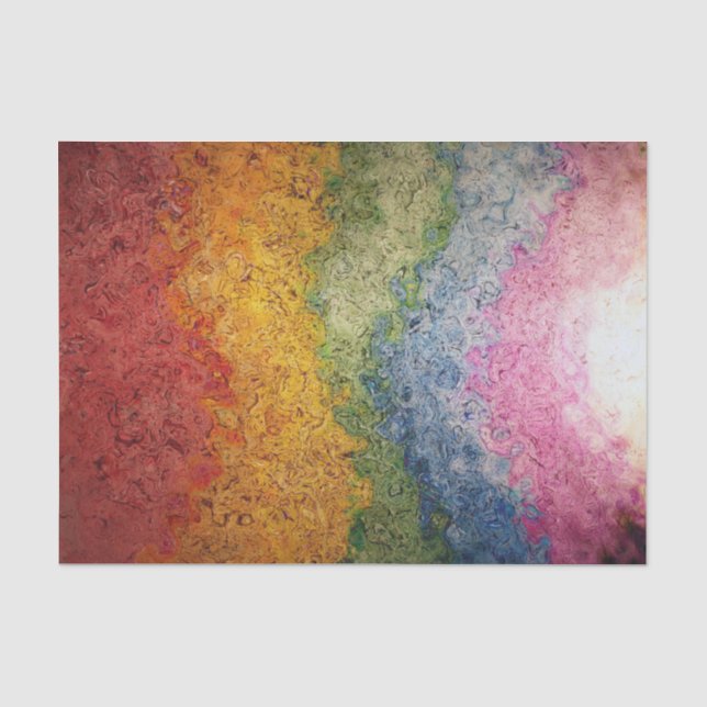 Regenbogen farbige Energie-Streifen Seidenpapier (Vorderseite)