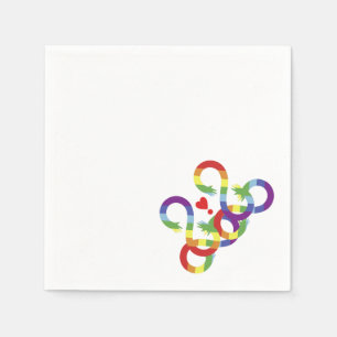 Regenbogen, farbige Hände Serviette