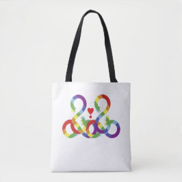 Regenbogen, farbige Hände. Tragetasche Tasche