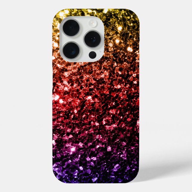 Regenbogen farbige Imitate Glitzer Glitzern Case-Mate iPhone Hülle (Rückseite)