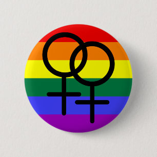 Regenbogen farbige lesbische Stolz-Flagge Button