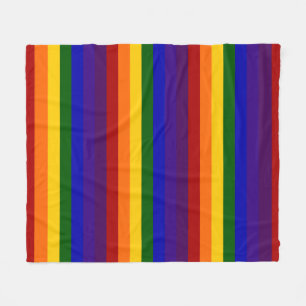 Regenbogen farbige Streifen Fleecedecke