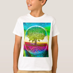 Regenbogen farbiger Baum des Lebens T-Shirt