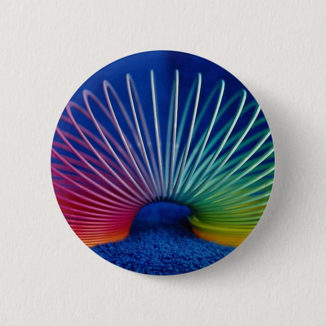 Regenbogen-farbiges schleichendes Spielzeug Button (Vorderseite)