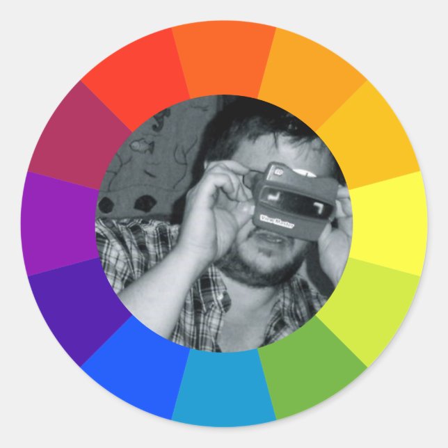 Regenbogen-Farbkreis Runder Aufkleber (Vorderseite)