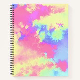 Regenbogen-Farbspritzer-Effekt pink gelb blau Notizbuch