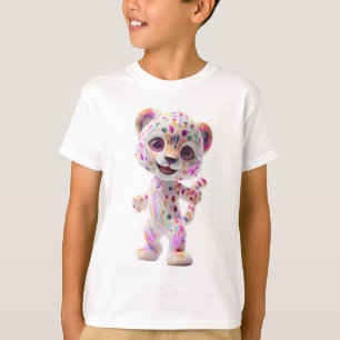 Regenbogen-Farbspritzer-Leopard-Kleinkind-Kinder T-Shirt