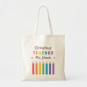 Regenbogen-Farbstifte Bester Lehrer Tragetasche