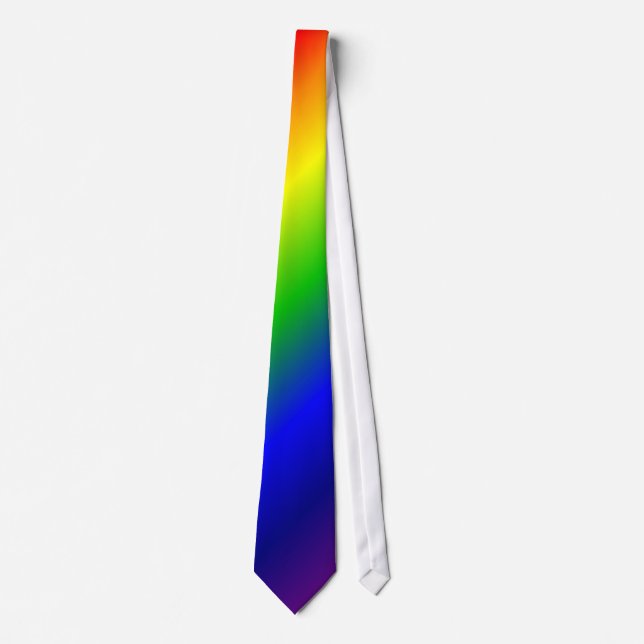 Regenbogen färbt diagonale lila hohe Krawatte (Vorderseite)
