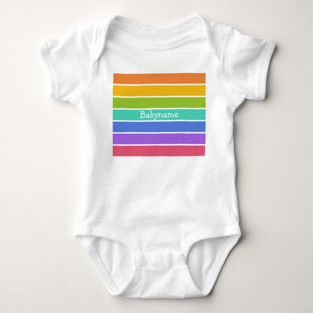 Regenbogen färbt kundenspezifische Kleidung Baby Strampler (Vorderseite)