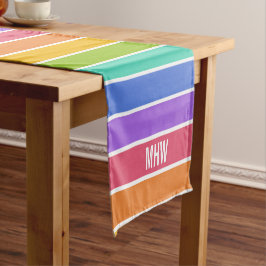 Regenbogen färbt kundenspezifische kurzer tischläufer