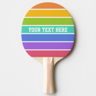 Regenbogen färbt kundenspezifisches Klingeln pong Tischtennis Schläger