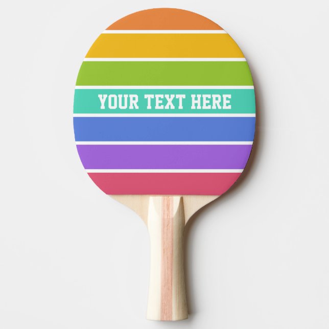 Regenbogen färbt kundenspezifisches Klingeln pong Tischtennis Schläger (Vorderseite)