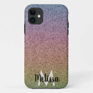 Regenbogen-Faux-Glitter-Muster Anfangsname  Case-Mate iPhone Hülle