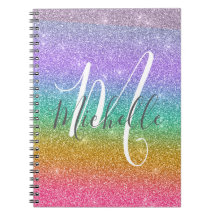 Regenbogen-Faux-Glitter personalisiertes Monogramm