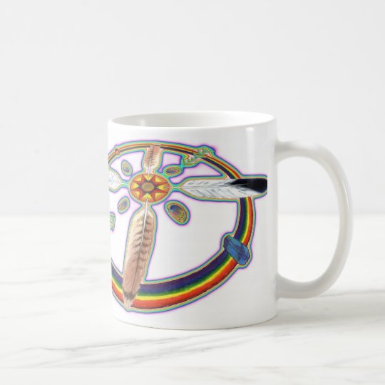 Regenbogen-Federn Kaffeetasse