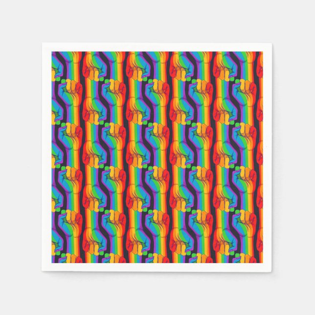 Regenbogen-Fiebermuster Serviette (Vorderseite)