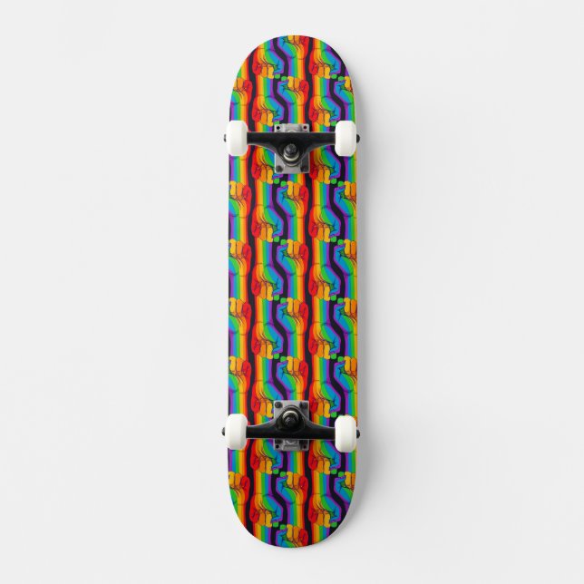 Regenbogen-Fiebermuster Skateboard (Vorderseite)