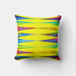 [Regenbogen-Fiesta] Harlekin-Geometrie in Hellgelb Kissen