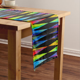 [Regenbogen-Fiesta-] Harlekin-geometrisches Kurzer Tischläufer