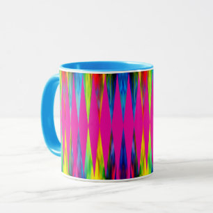 [Regenbogen-Fiesta-] Harlekin-geometrisches Pink Tasse