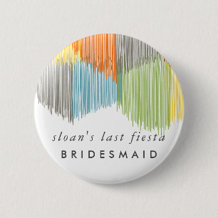 Regenbogen-Fiesta-Modern-Fringe-Braut-Brautjungfer Button