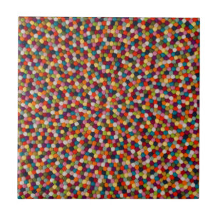 Regenbogen-Filzkugeln-Mosaikteppich Fliese