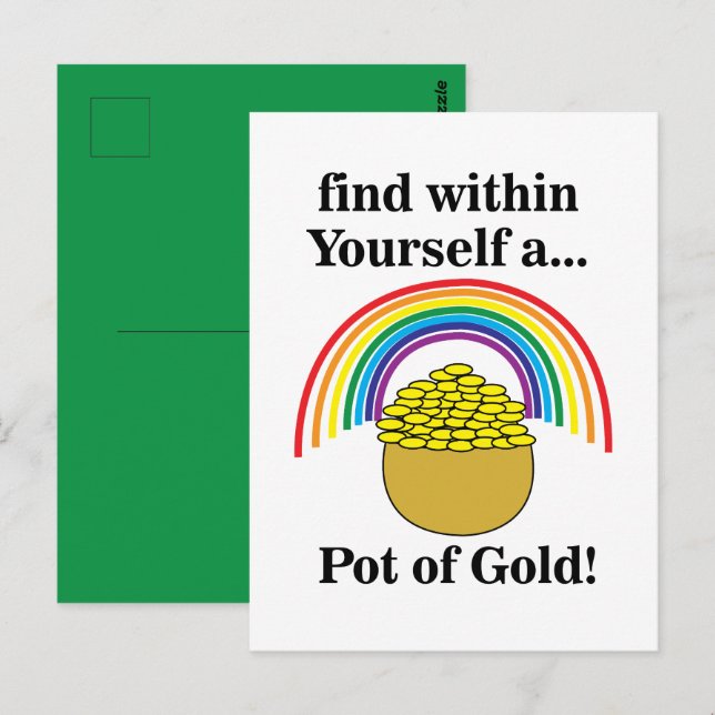 Regenbogen finden in sich einen Pot Gold Postkarte (Vorne/Hinten)