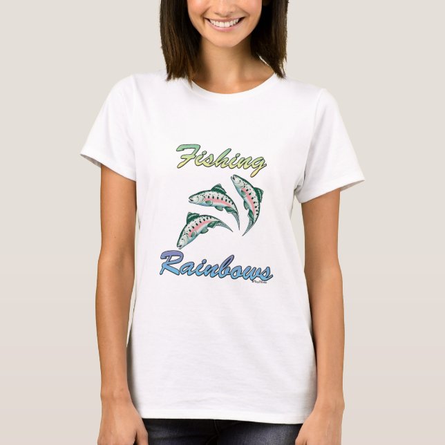 Regenbogen Fischen Regenbogenforelle T-Shirt (Vorderseite)