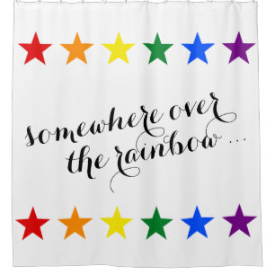 REGENBOGEN-FLAGGE FÄRBT Sterngirlande + Ihre Idee Duschvorhang