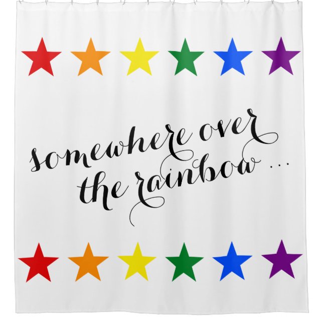 REGENBOGEN-FLAGGE FÄRBT Sterngirlande + Ihre Ideen Duschvorhang (Vorderseite)