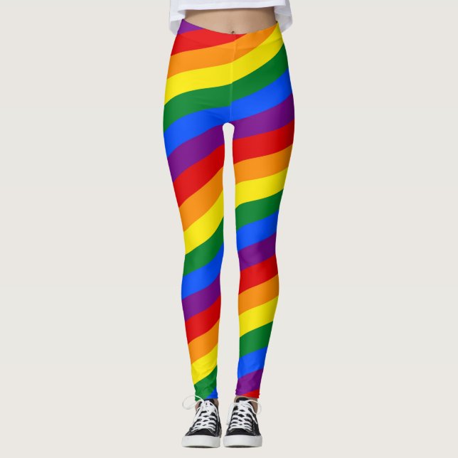 REGENBOGEN-FLAGGE FÄRBT Streifen + Ihre Ideen Leggings (Vorderseite)