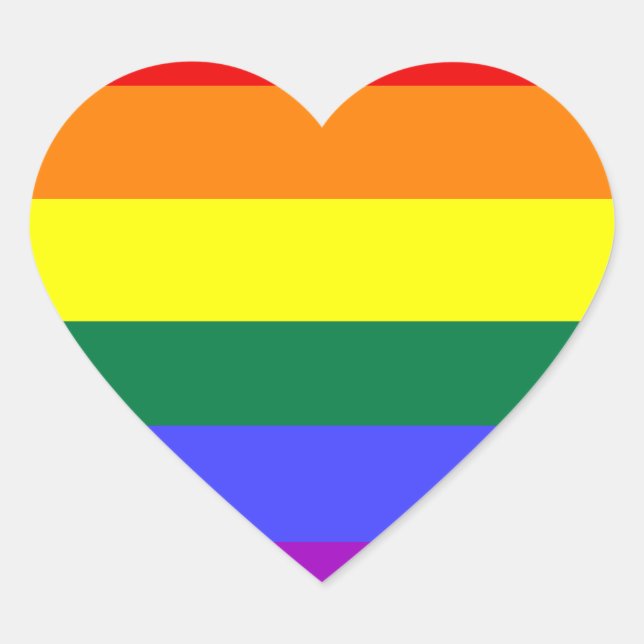 Regenbogen Flagge Herz-Aufkleber (Vorderseite)