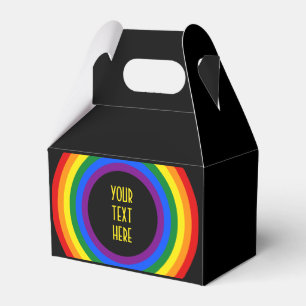 REGENBOGEN-FLAGGE-KNOPF + dein Zeichen oder Text Geschenkschachtel