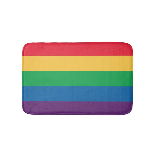 Regenbogen-Flaggen-Badezimmer-Matte Badematte (Vorderseite)