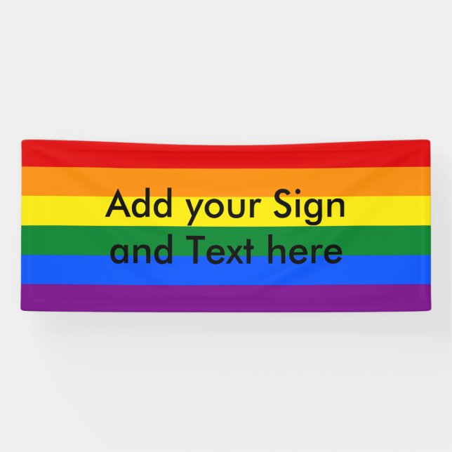 REGENBOGEN-FLAGGEN-FARBEN/LGBT + Ihre Ideen Banner (Horizontal)