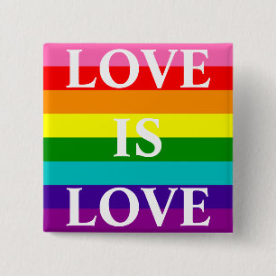 Regenbogen-Flaggen-Liebe ist Streifen des Button